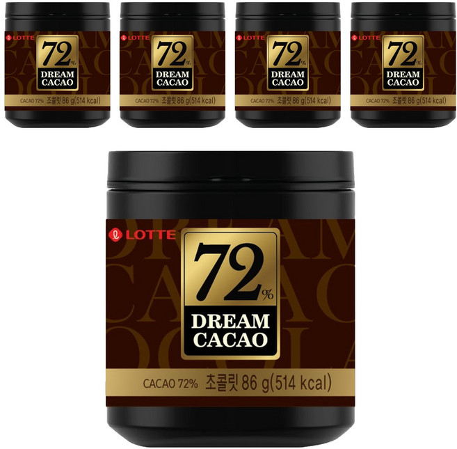LOTTE 樂天 骰子巧克力72%, 86g, 5罐