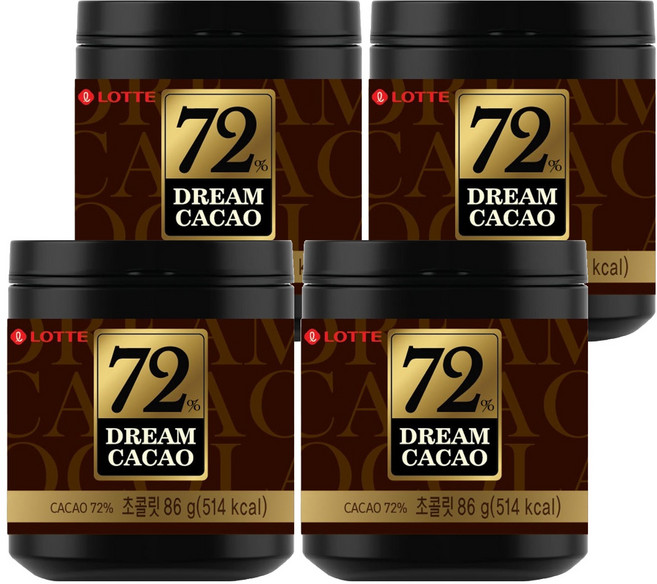 LOTTE 樂天 骰子巧克力72%, 86g, 4罐