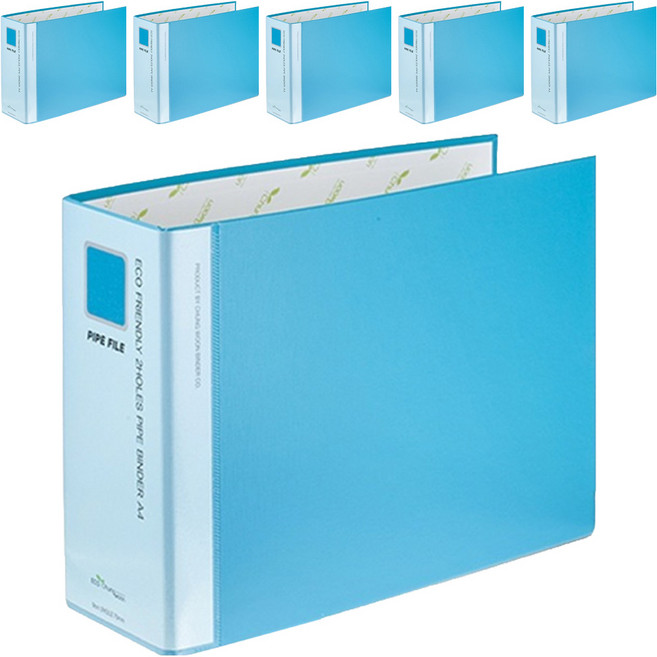 에코청운 에코파이프바인더 군 A4 9 x 7 cm 2공, 하늘, 6개