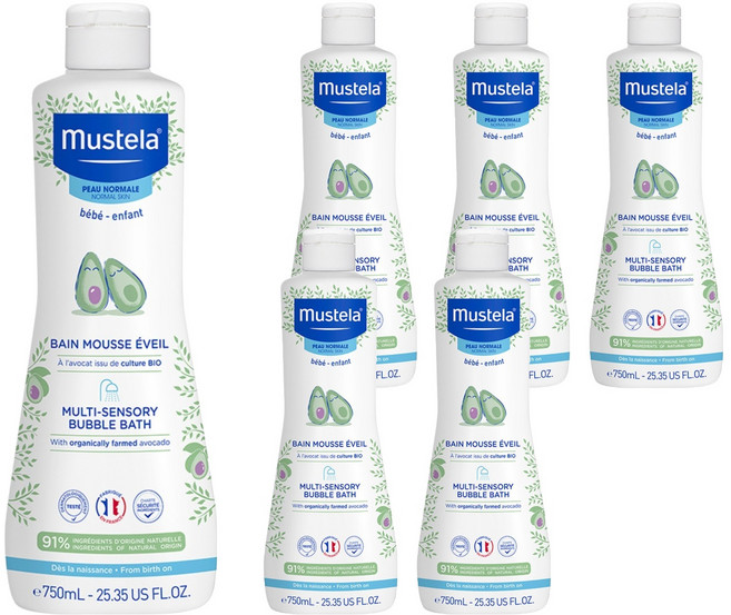 무스텔라 멀티 센서리 버블 배스, 750ml, 6개