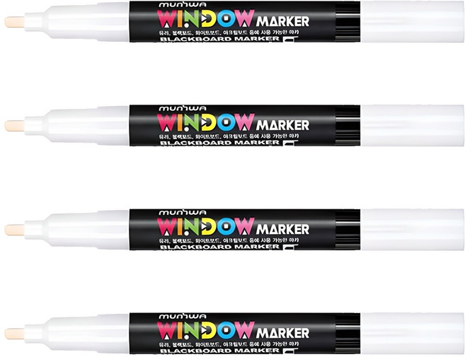 문화연필 윈도우마카 흰색, 1색, 4개