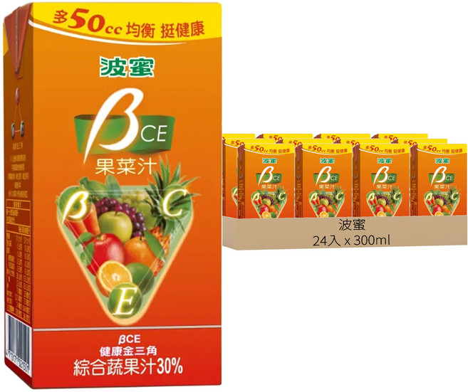 波蜜 果菜汁BCE, 300ml, 24入