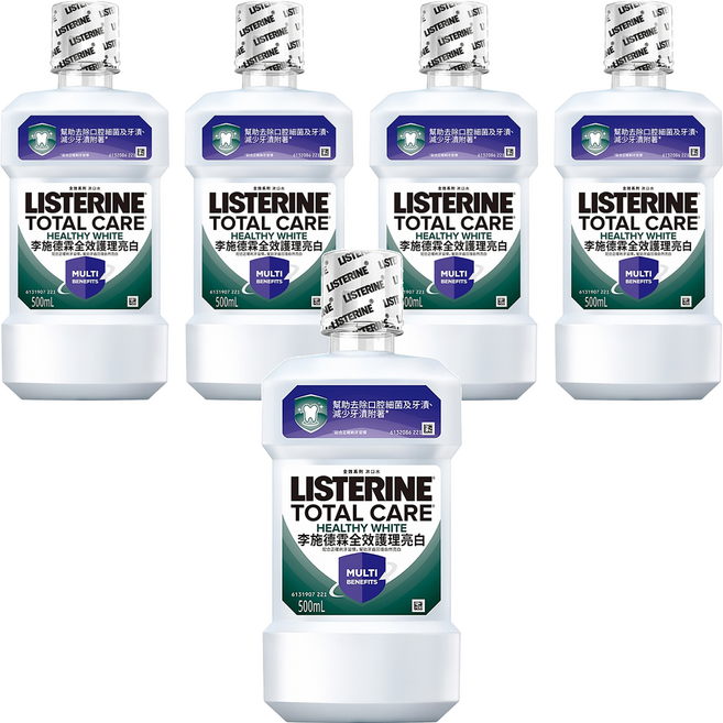 LISTERINE 李施德霖 全效護理亮白漱口水, 500ml, 5瓶