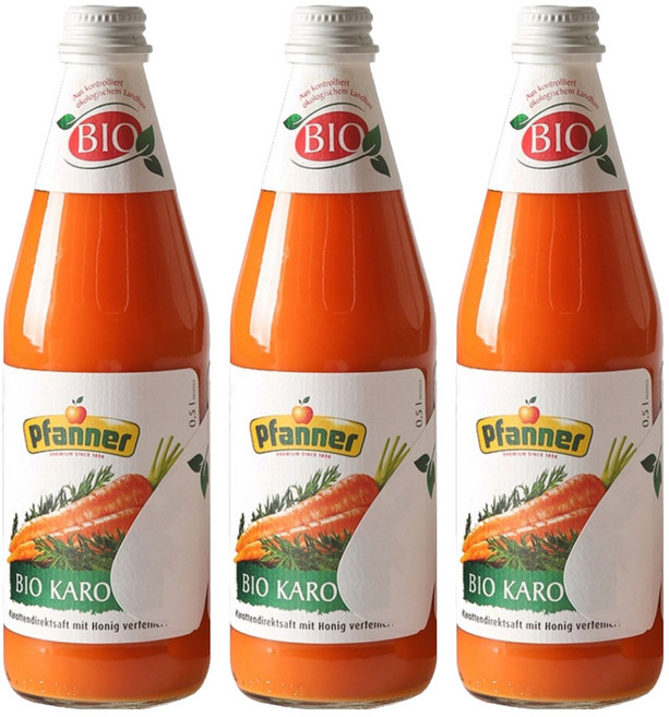 파너 유기농 착즙 당근주스, 3개, 500ml