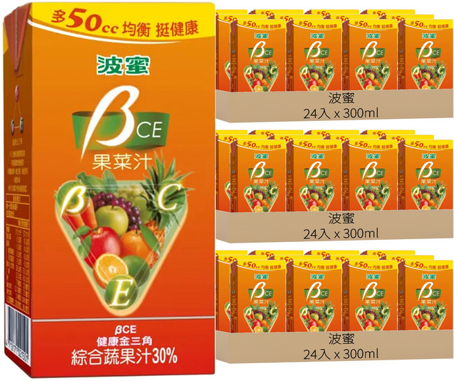 波蜜 果菜汁BCE, 300ml, 72入