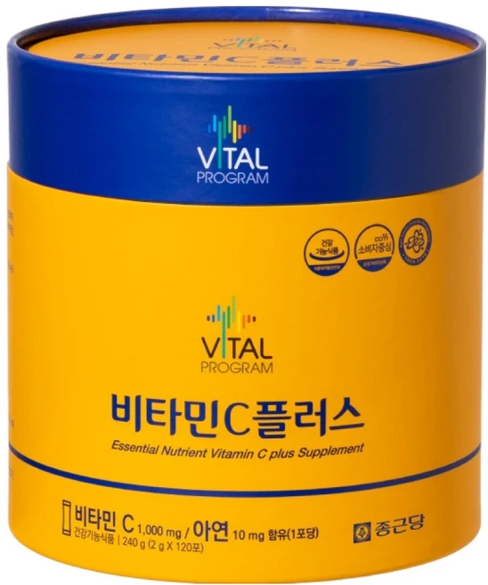 바이탈프로그램 종근당 비타민C 플러스 1000mg, 120회분, 1개 - 쿠팡