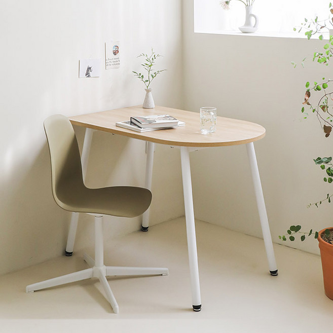 스칸디나 코지 반타원 식탁, 오크, 4인용