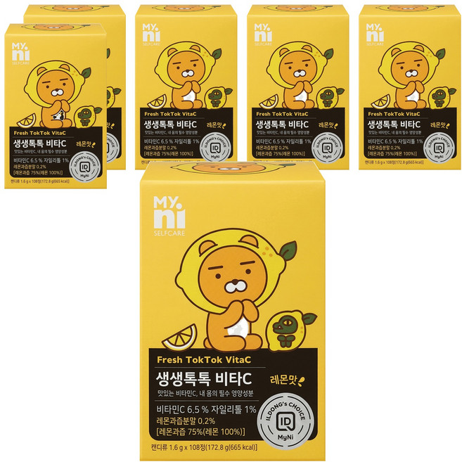 Myni Fresh Tok Tok 維他命C片, 108顆, 1600mg, 6盒