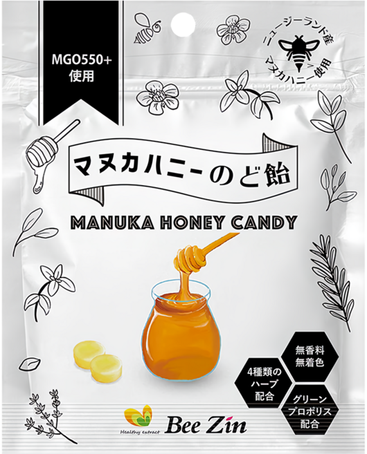 Bee Zin 康萃 日本原裝 麥蘆卡蜂蜜潤喉糖 10顆, 40g, 1包
