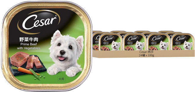 Cesar 西莎 狗罐頭, 野菜牛肉, 100g, 24罐