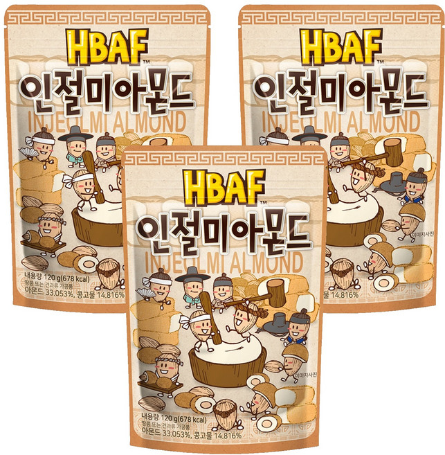 바프 인절미 아몬드, 120g, 3개