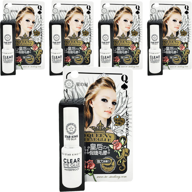 STAR KING 星之冠 皇后假睫毛膠-透明白膠, 白色, 5瓶