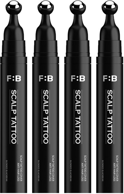 포뷰트 정수리 가르마 헤어라인 탈모 커버 두피 타투 틴트 15g, 블랙, 4개