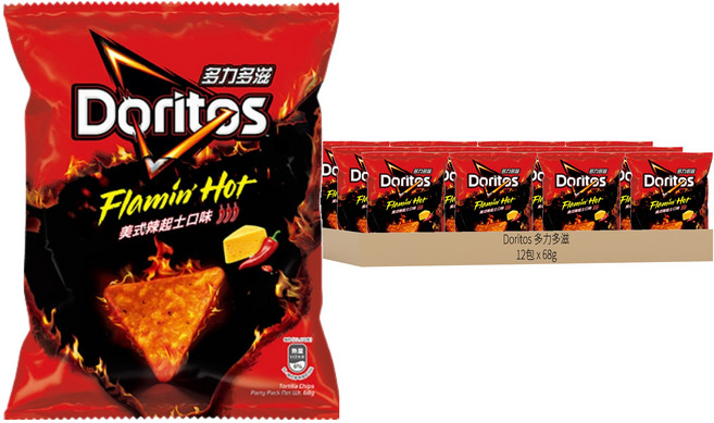 Doritos 多力多滋 玉米片 美式辣起士, 68g, 12包