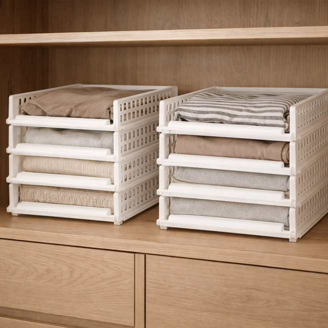 보노하우스 슬라이딩 옷정리 적층 트레이 소형, 5개