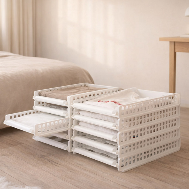 보노하우스 슬라이딩 옷정리 적층 트레이 소형, 20개