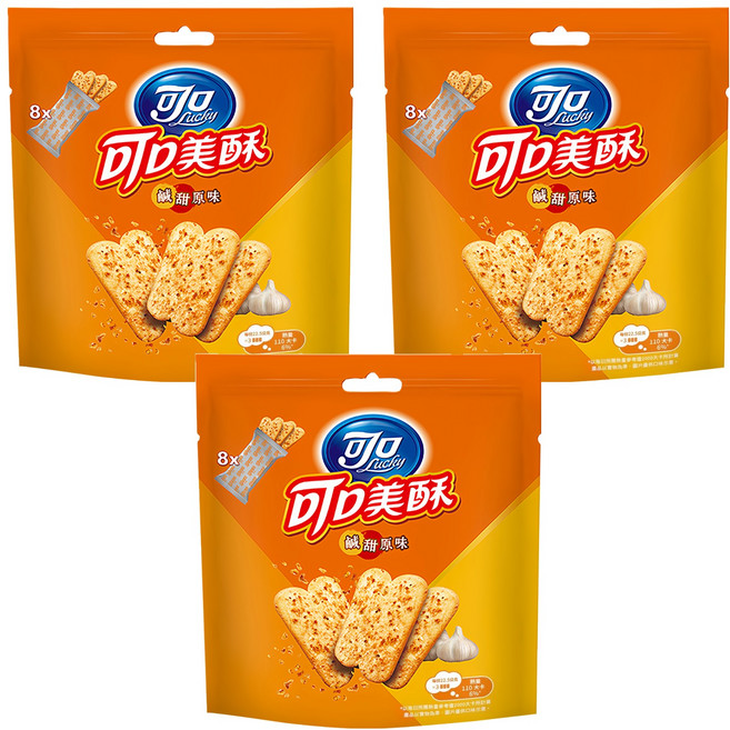 可口美酥 鹹甜原味量販分享包, 180g, 3袋