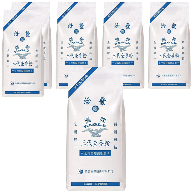 洽發 鷹牌 三代全麥粉, 1kg, 6包
