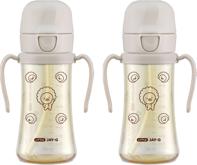 그로미미 카카오프렌즈 PPSU 빨대컵, 300ml, 2개, 얼그레이