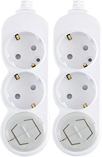 EcoPowerTap 韓國製造 一般接地 3孔延長線 16A KEPM-403, 40cm, 混合顏色, 2套