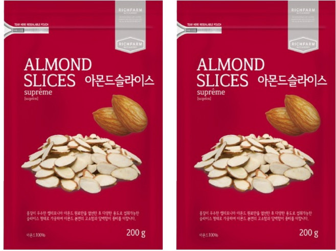 RichFarm Nuts 杏仁片, 200g, 2包