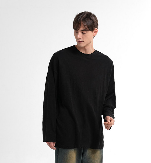 제이에이치스타일 남성용 데일리 슬라브 박스 긴팔 티셔츠 JHROK174