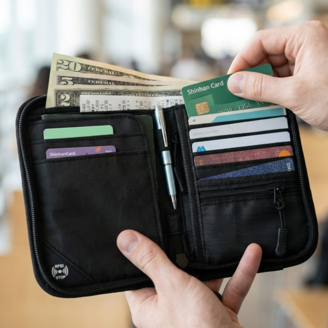 데이크 RFID 차단 안티스키밍 여권케이스 지갑