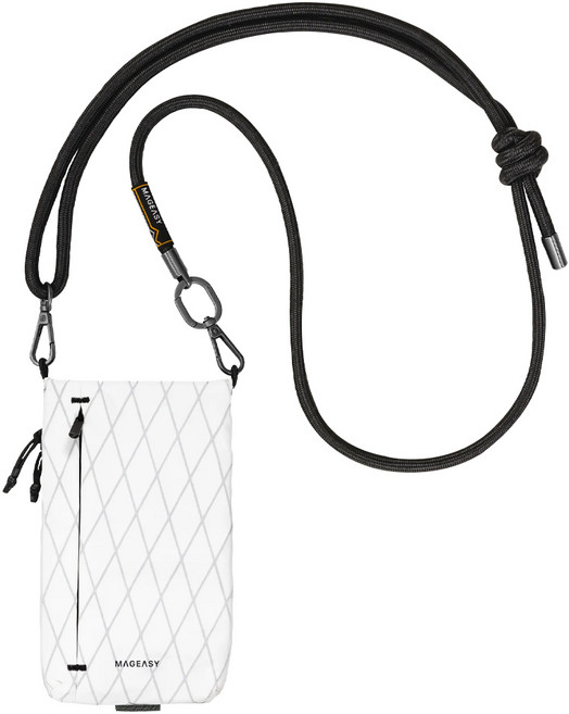 MAGEASY Phone Sacoche 手機掛繩隨行包 附掛繩, 1個, 白色 + 沉穩黑