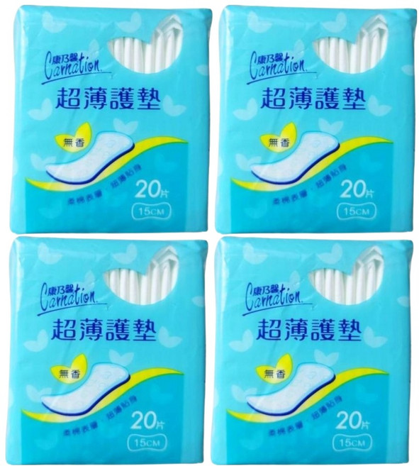 康乃馨 透氣護墊 無香, 15cm, 20片, 4包