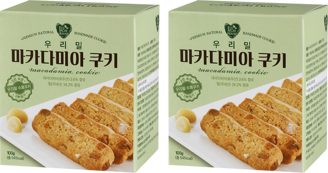 에코맘하우스 우리밀 마카다미아 쿠키, 2개, 100g