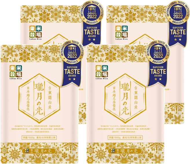 樂米穀場 台東關山產瓏月之光, 1.5kg, 4袋, CNS一等