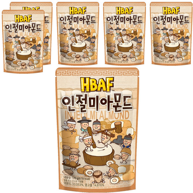 바프 인절미 아몬드, 120g, 6개