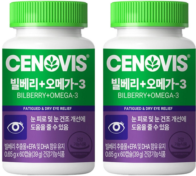 세노비스 빌베리 + 오메가3 39g, 60정, 2개