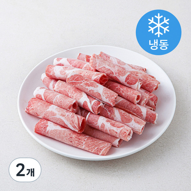 목살 대패 돌돌말이 (냉동), 1kg, 2개