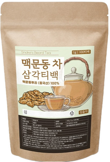 조은약초 맥문동 삼각티백차, 1g, 100개입, 1개