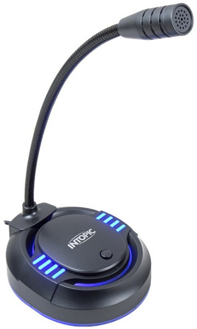 INTOPIC 廣鼎 USB桌上型發光麥克風, 黑色, JAZZ-UB032