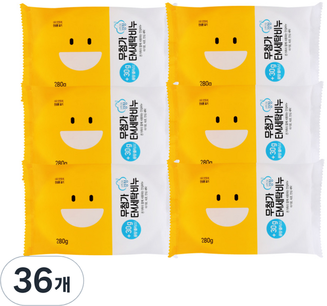 순한고집강청 무첨가 EM 세탁비누, 280g, 36개