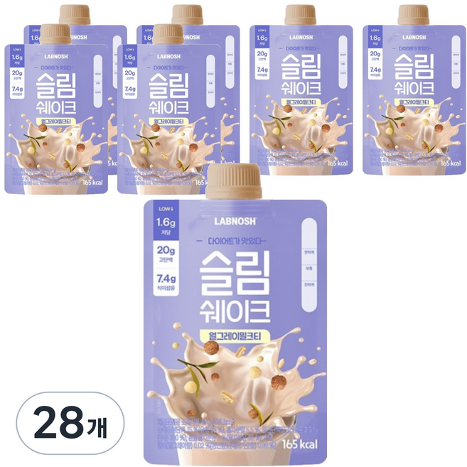 랩노쉬 슬림쉐이크 얼그레이 밀크티, 45g, 28개