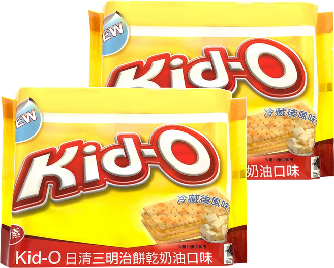 Kid-O 日清奶油三明治餅乾 經典香甜奶油口味分享包, 340g, 2袋