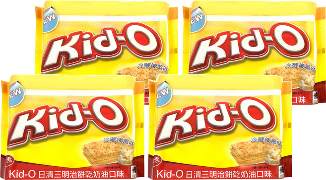 Kid-O 日清奶油三明治餅乾 經典香甜奶油口味分享包, 340g, 4袋