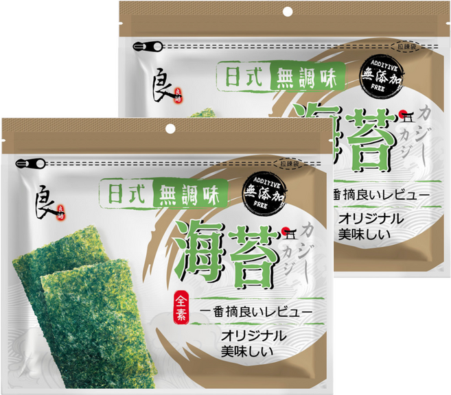 良澔 日式無調味海苔, 25g, 2包