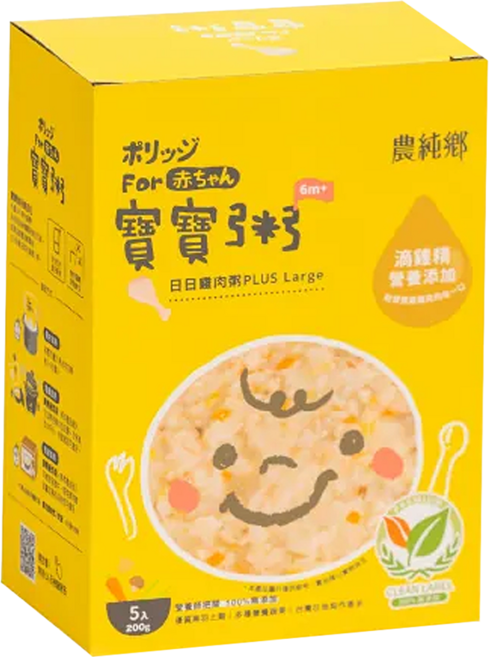 農純鄉 日日雞肉粥PLUS 6個月以上 5包, 1kg, 1盒