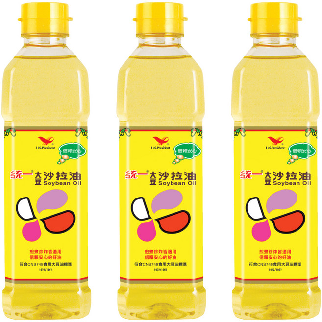 統一 大豆沙拉油, 760ml, 3瓶