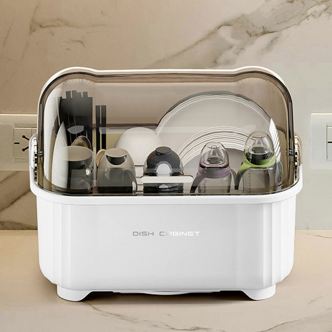 제이라이프 샌드 와이드 깔끔 식기 보관함 대형, 화이트, 1개, 1단