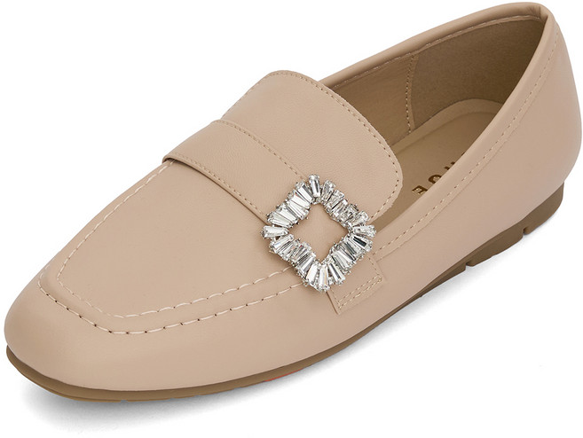 J SHOE 女款牛皮Blena方頭樂福鞋 1cm