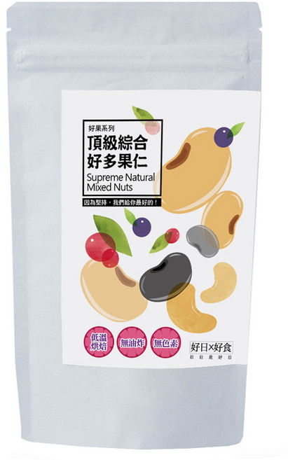 好日好食 好果系列 綜合好多果仁 低溫烘焙 無油炸 無色素, 120g, 1包