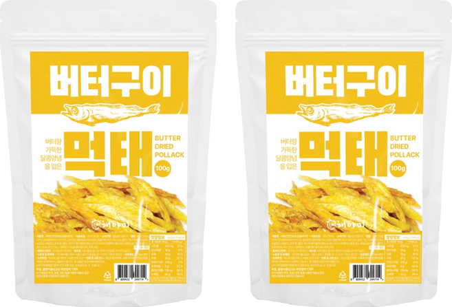 해야미 버터구이 먹태, 2개, 100g