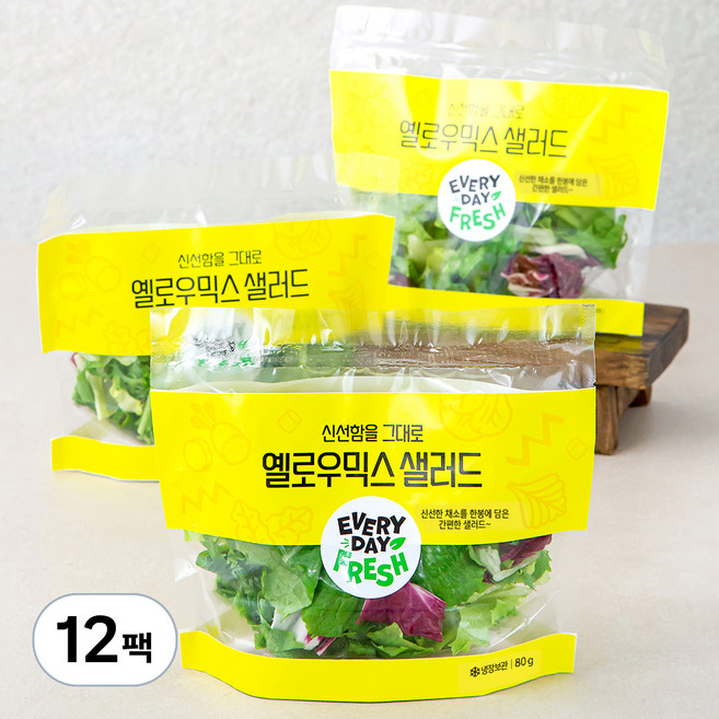 신선함을 그대로 옐로우믹스 샐러드, 80g, 12팩