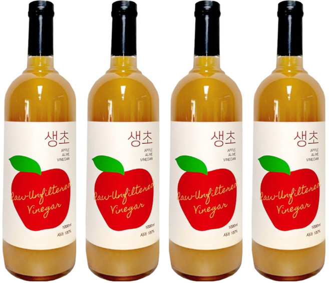 생생초 생초 사과 음용식초, 1L, 4개