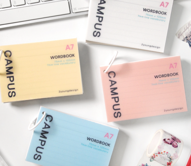 투영디자인 캠퍼스 A7 유선링 단어장 60매, 스카이블루, 2개